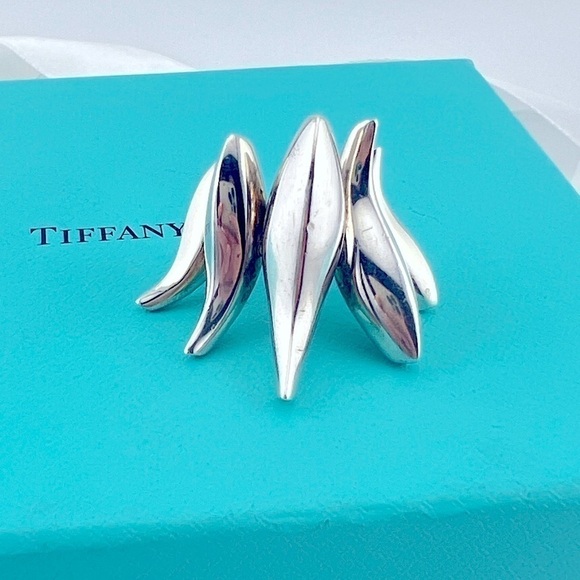 RARE Tiffany & Co. Frank Gehry Five Fish Ring Sterling Silver Size 5 - Picture 1 of 7